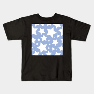 White star print on sky blue Kids T-Shirt